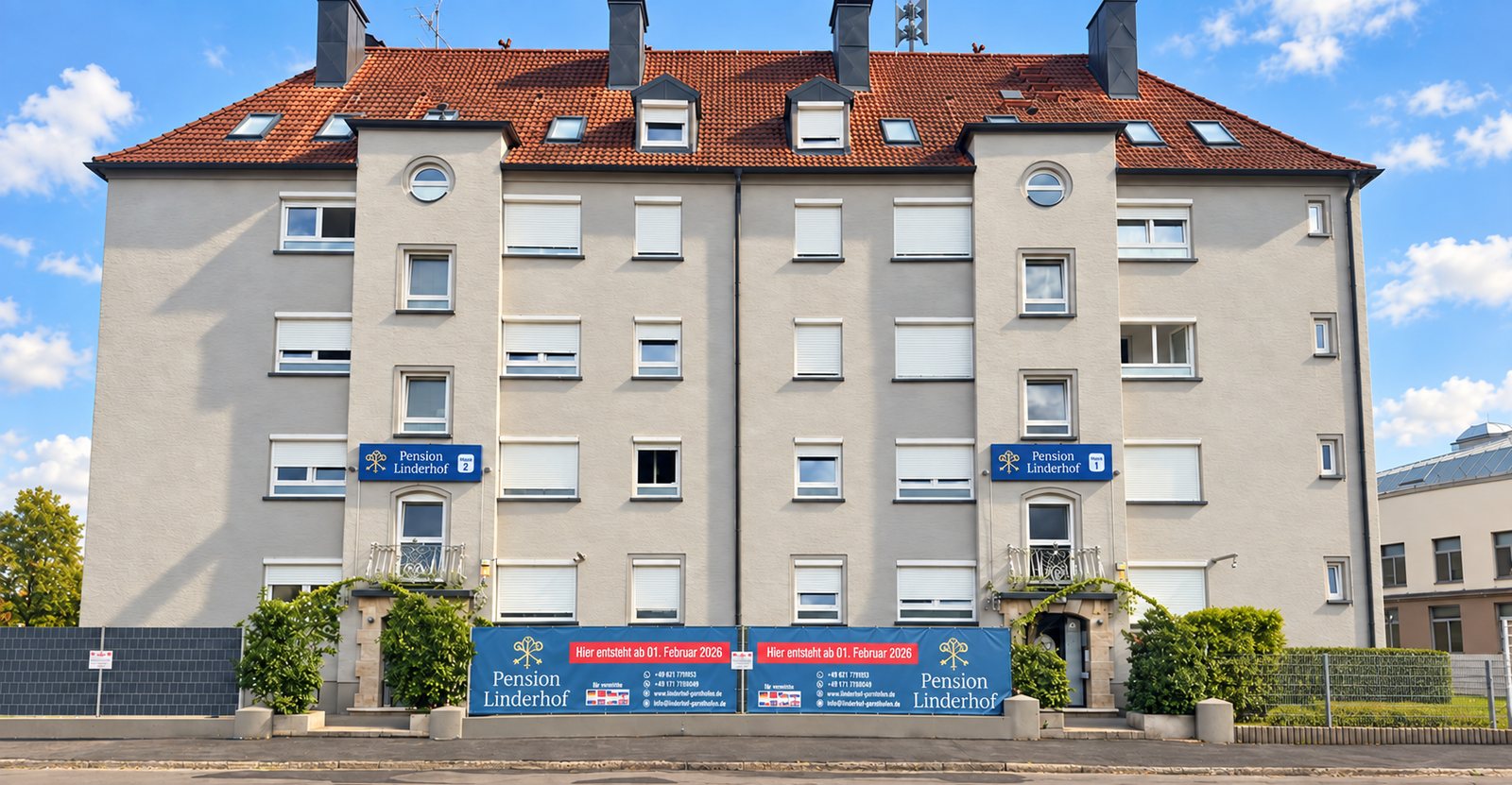 Pension Linderhof – Gebäude Riedingerstraße 22 + 22a, Augsburg